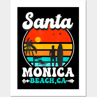 Santa Monica California Beach Summer Vacation Posters and Art